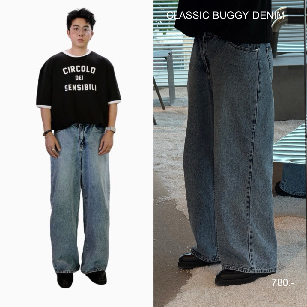 QCLOTH : CLASSIC BUGGY DENIM (light blue)