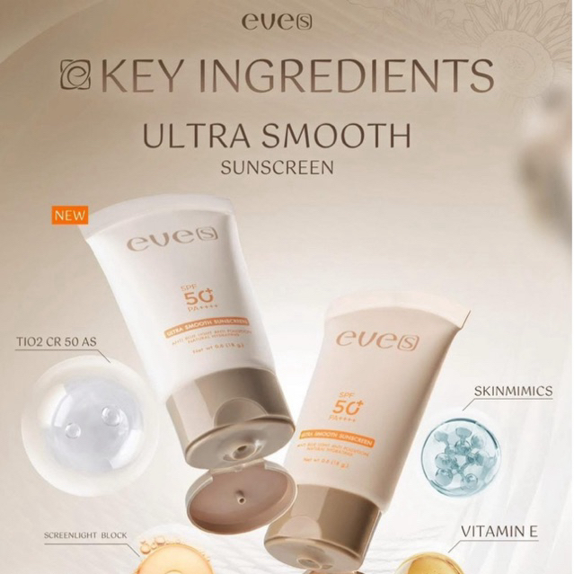 [NEW] EVES กันแดดหน้าเนียน(สูตรใหม่) - เนื้อสมูท เกลี่ยง่าย ป้องกันผิวจากแสงแดด คนท้องใช้ได้ - รูปที่ 2