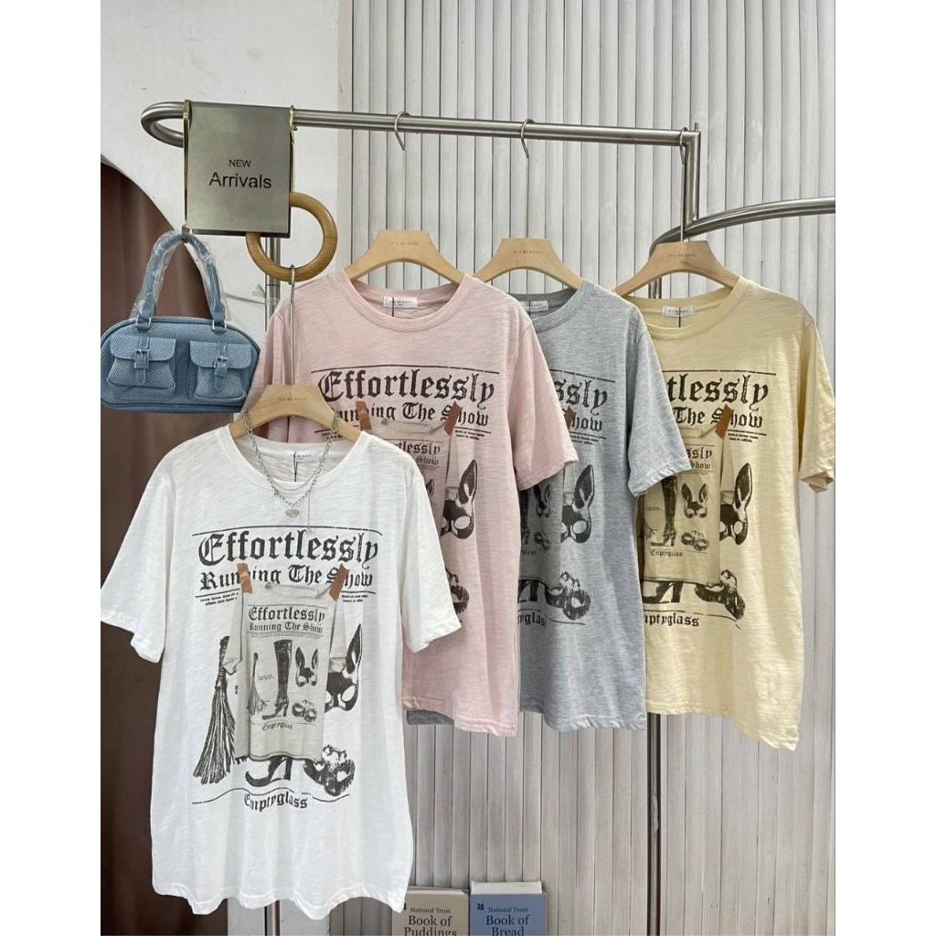เสื้อยืดผ้าสลาฟ ลายเท่ ⭐ ป้าย it's me basic