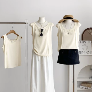 NEW Size 2XL-4XL เสื้อกล้ามสาวอวบคอกลมแบบใหม่3สี ลายก้างปลาแมทได้ทุกชุด นื้อผ้ายืดหยุ่นใส่สบาย