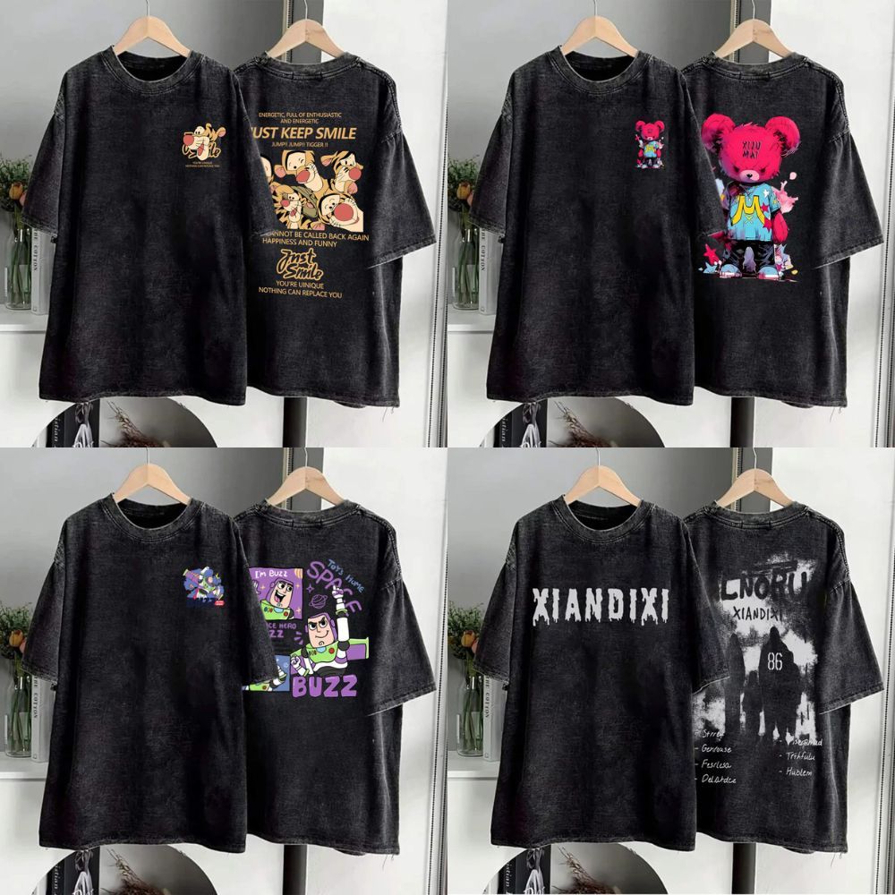 TeeTwoOneเสื้อฟอก วินเทจอเมริกัน "Butterfly Maiden" พิมพ์ลาย ผ้าCOTTON100%เสื้อเท่ๆ OVERSIZE โคตรนุ่ม unisex 【COD】