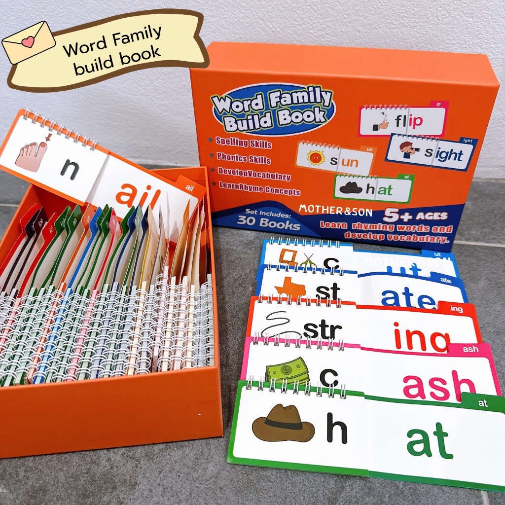 🔥ชุดฝึกหัดอ่าน Letter Sounds Flash Cards - ชุด Word Family Build Book