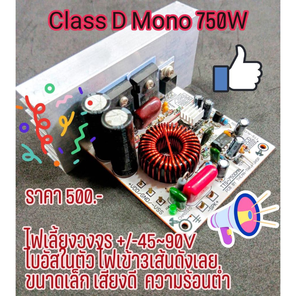 TTS-750DMN บอร์ดคลาสดี, Class D โมโน1000W