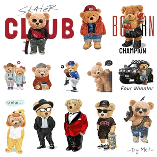 ตัวรีดการ์ตูนสุดฮิต 🐻 Polo bear 2 🐻 รีดง่าย ตัวรีดติดเสื้อ สติกเกอร์รีดติดเสื้อ 🐻