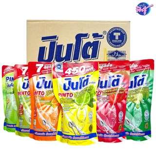 [ยกลัง 24 ถุง] Pinto ปินโต้ น้ำยาล้างจาน สูตรเข้มข้น ถุงขนาด 400มล. 7in1 มี6กลิ่น