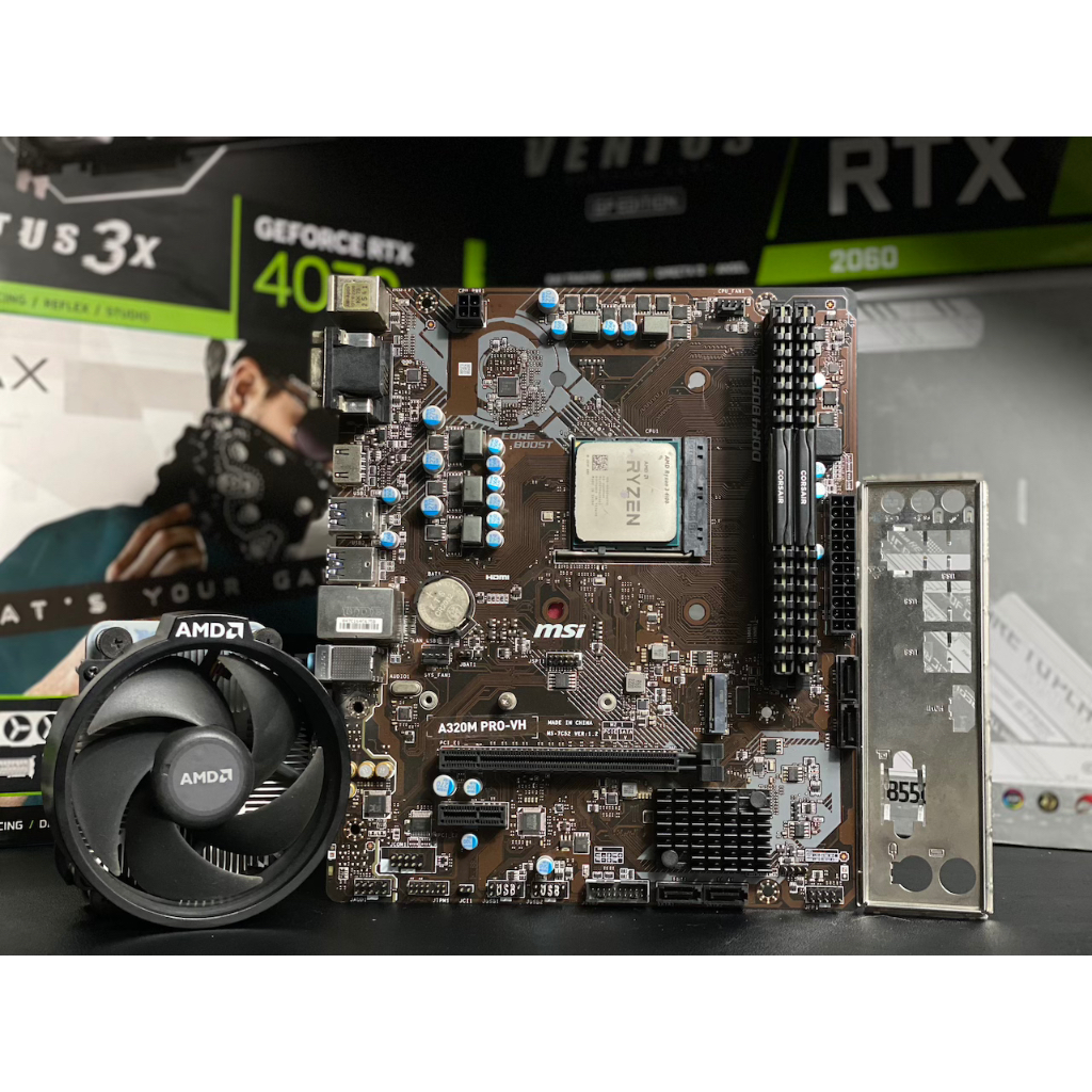🌟ชุดเซ็ท Ryzen3 4100+A320M PRO-VH+RAM 16GB DDR4 มือสองพร้อมใช้งาน✅