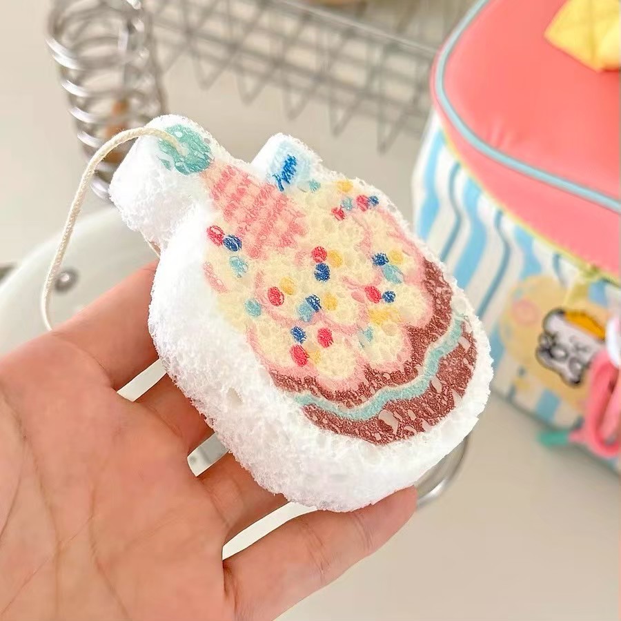 ส่งจากไทย🍓 Dishwashing Sponge ฟองน้ำเยื่อไม้ไผ่ ล้างจาน Sweet Café ฟองน้ำ ใยขัด รูปทรง ขนมหวาน - รูปที่ 2