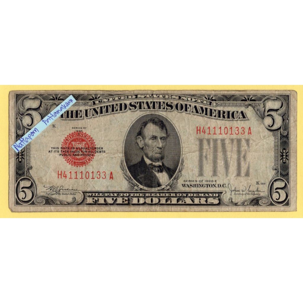 Five Dollars Red Seal 1928
