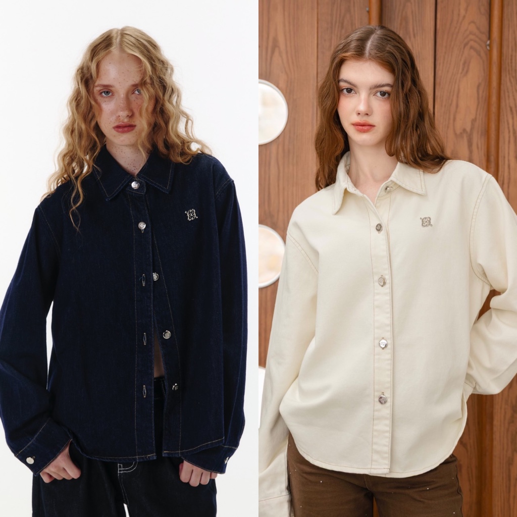 [Trendyลด25%] CHUUCHOP - Bambi Denim Shirt แจ็คเก็ตยีนส์แขนยาว(C8399)