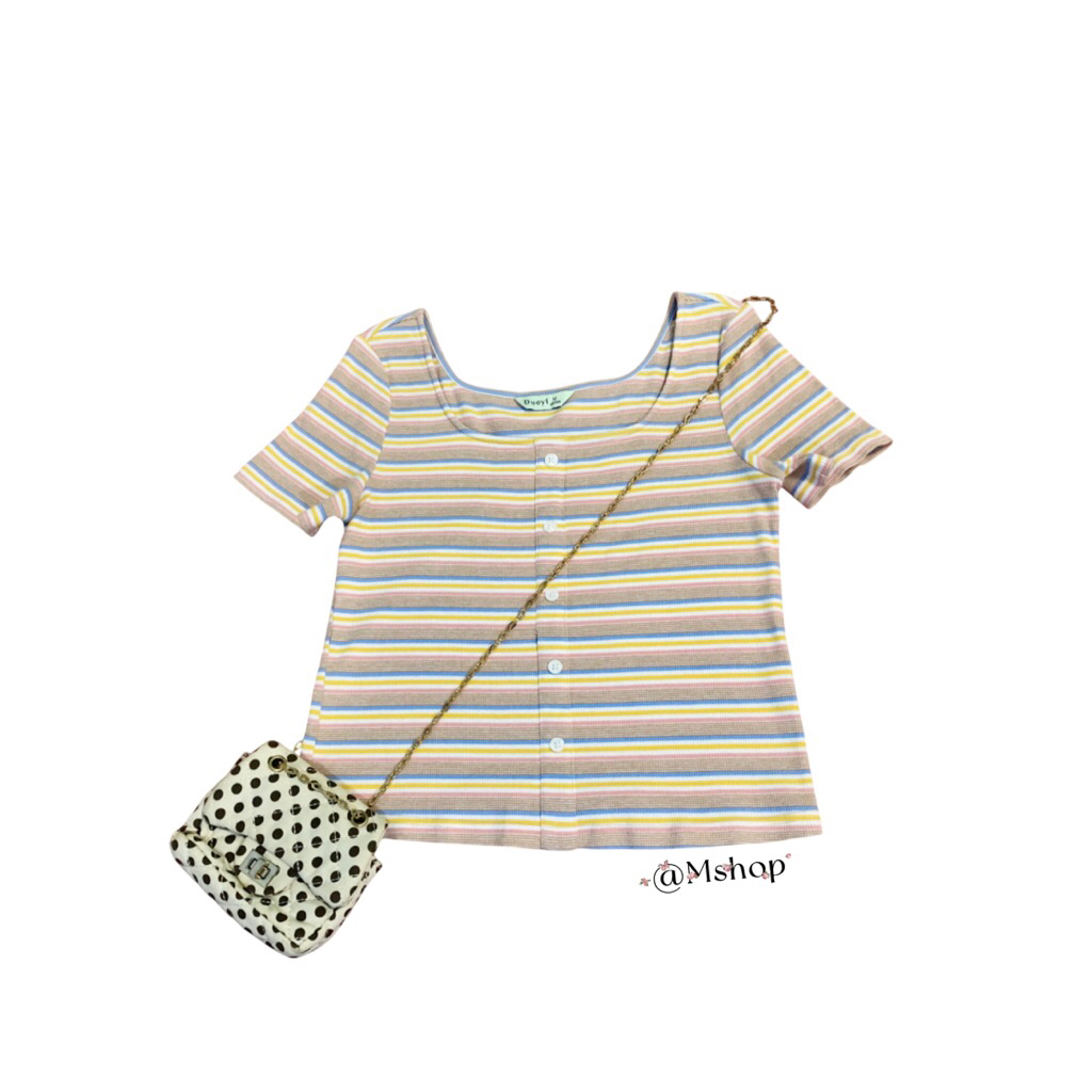 เสื้อครอป มือ 2 ผ้าดีมากก ป้าย Duoyi