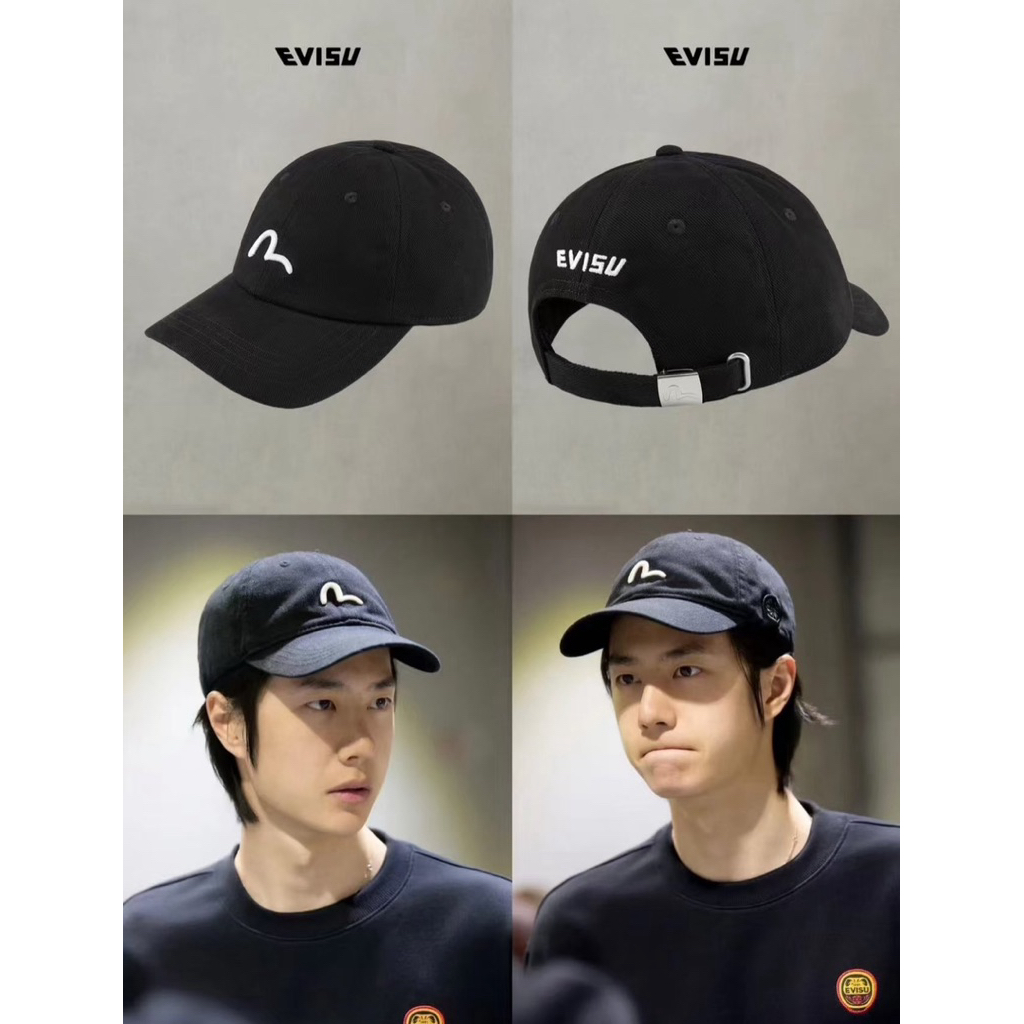 {Pre} หมวก Evisu สีดำ แบบใหม่ #หวังอี้ป๋อ สินค้า OFFICIAL แท้