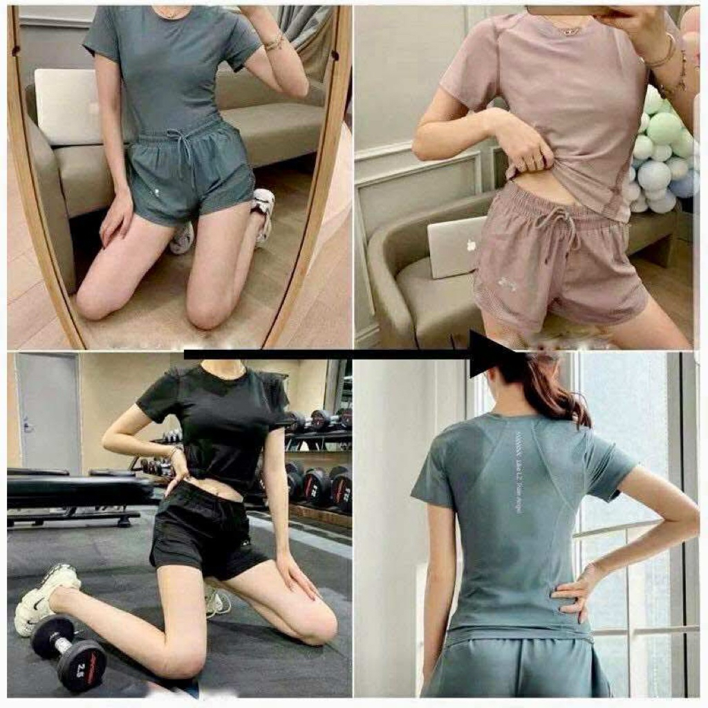 พร้อมส่ง ( เสื้อ + กางเกง ) และ ( แยกขาย )(เผื่อหนึ่งไซด์)ชุดออกกำลังกายสำหรับผู้หญิง โยคะ พร้อมส่ง