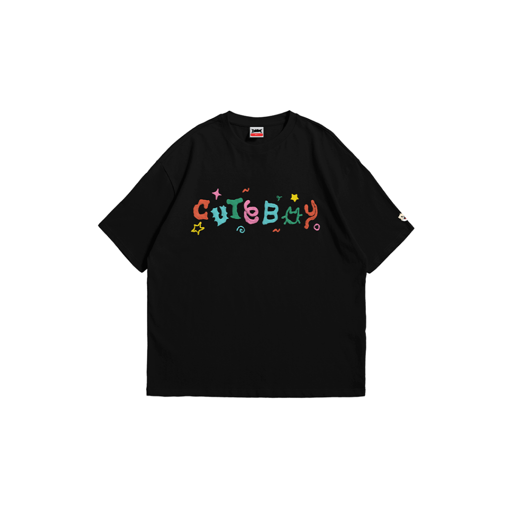 CuteBoy | 3D’S CUTEBOY [Black] T-Shirt เสื้อยืด แขนสั้น ทรงโอเวอร์ไซส์