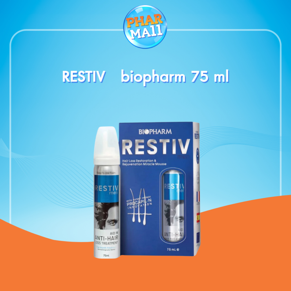 RESTIV  เรสทีปลูกผมใหม่ biopharm 75 ml ไม่มีผลข้างเคียงแบบ สูตร Nuhair