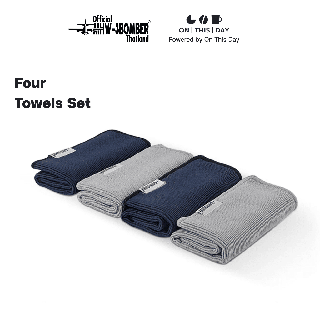 MHW-3BOMBER Four Towels Set ชุดผ้าทำความสะอาดบาร์กาแฟ 4 ผืน