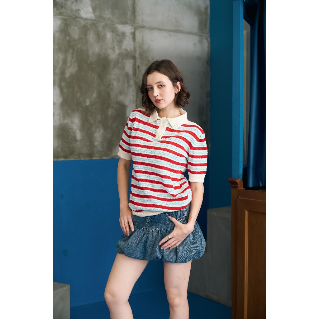 pela serena polo knit เสื้อนิตโปโล