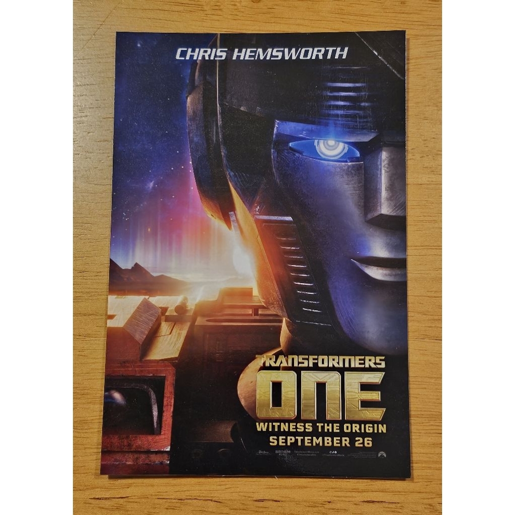 โปสการ์ด หนัง Tranformer One ทรานสฟอร์เมอร์ วัน ของใหม่ ของแท้ หายาก Postcard Movie