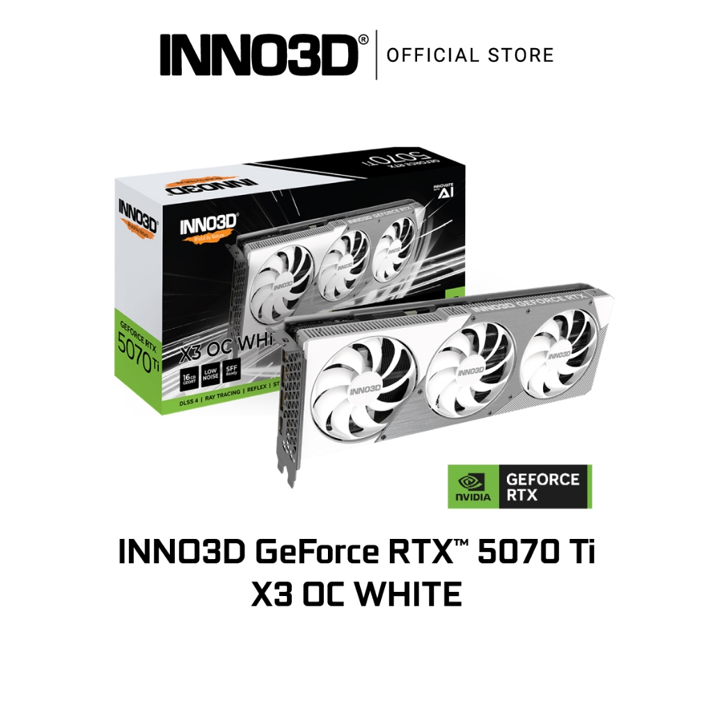 VGA INNO3D RTX 5070 TI X3 OC WHITE 16GB GDDR7 3XDP-HDMI : N507T3-16D7X-176068W