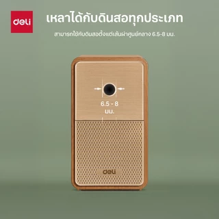 กบเหลาดินสอหมุนมือ ทรงเหลี่ยม Deli รุ่น 71160 มี3สี(ดำ/น้ำตาล/ขาว) (จำหน่าย 1 ชิ้น)