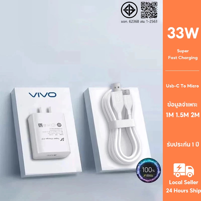 ชุดสายชาร์จ 33W Fast Charge (หัวชาร์จ+สายชาร์จ) USB Micro Cable สายหนา ทนทาน