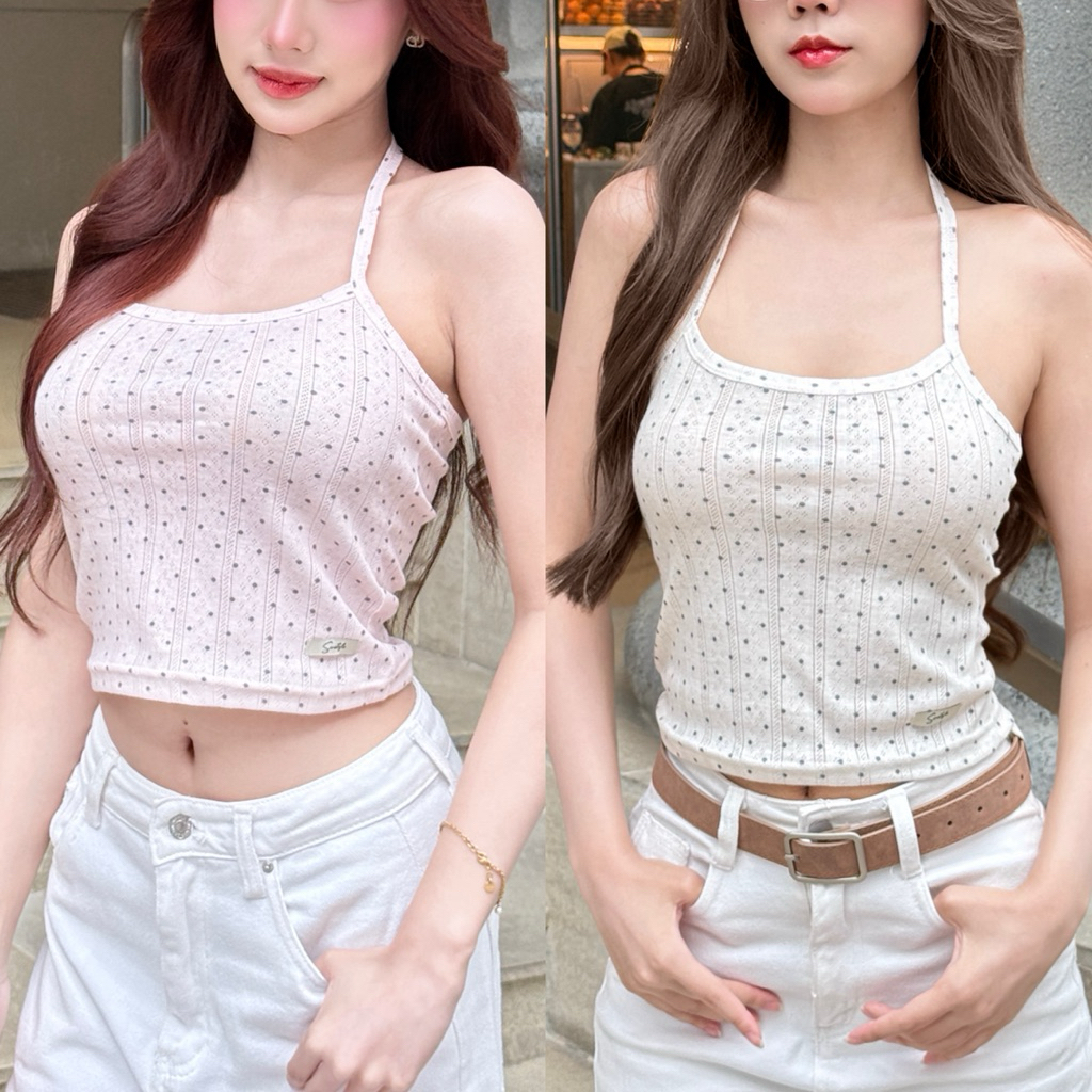 Dotty Top🐰🥓 (SR30) เสื้อคล้องคอลายจุด siristylebkk