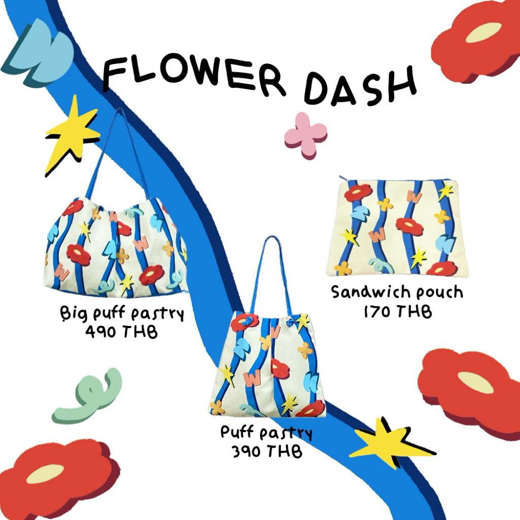 Wyllabrand กระเป๋าผ้า Blue Flower Dash