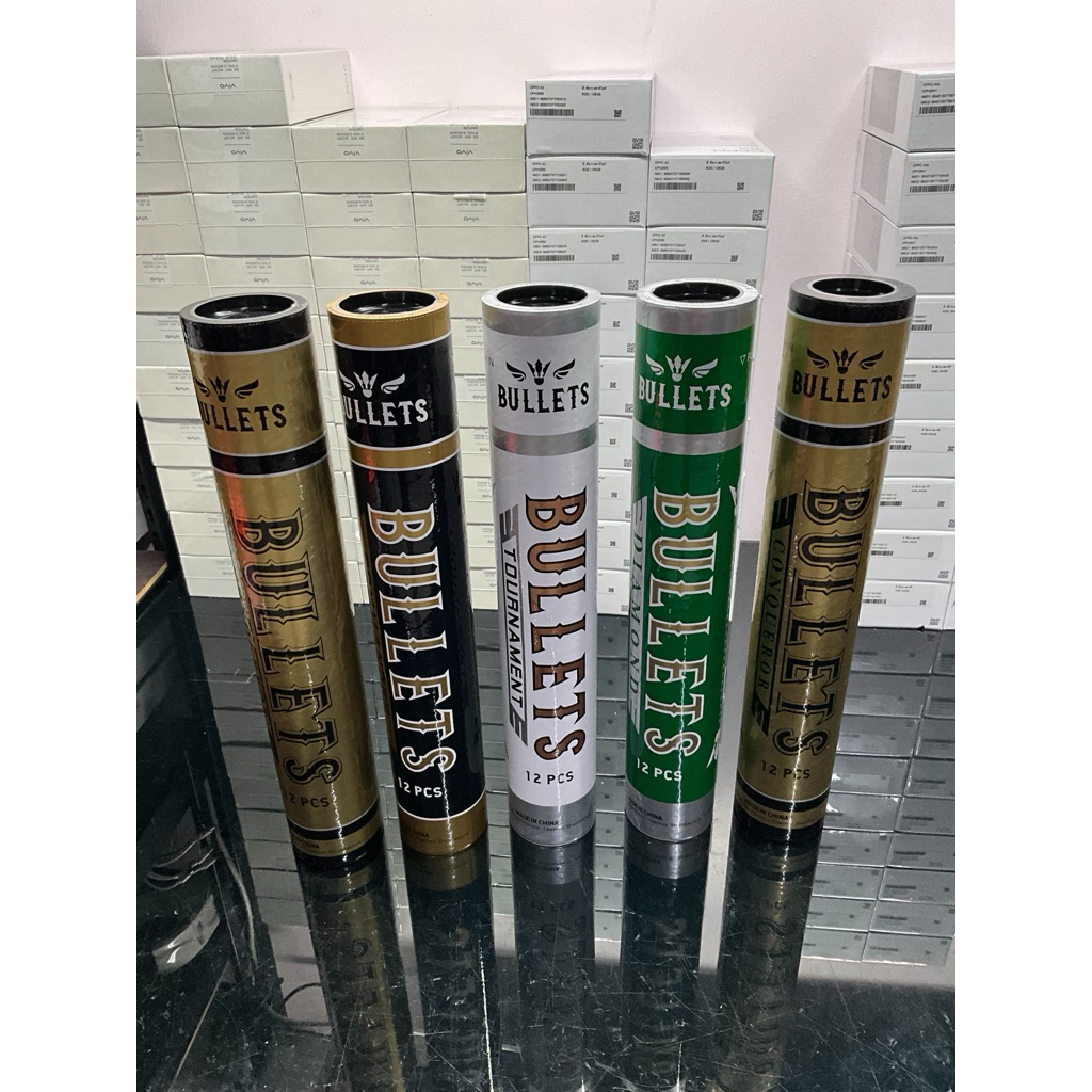 ลูกแบดมินตัน bullets รุ่น TOURNAMENT หลอดสีขาว