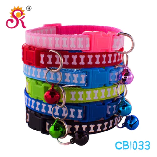 PP-569 ปลอกคอสัตว์เลี้ยง ลายกระดูก มีกระดิ่ง สำหรับสุนัข หมา แมว พร้อมส่ง
