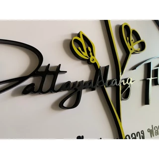 ป้ายวงกลม โลโก้วงกลม ป้ายร้านวงกลม พลาสวู๊ด พลาสวูด ป้าสี่เหลี่ยม