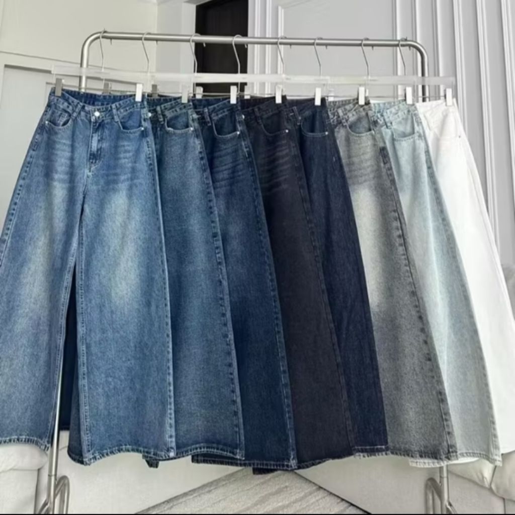 PTJ30156 กางเกงยีนส์ขากระบอกใหญ่ Promthong  ทรง Baggy สีมอคค่า SizeS