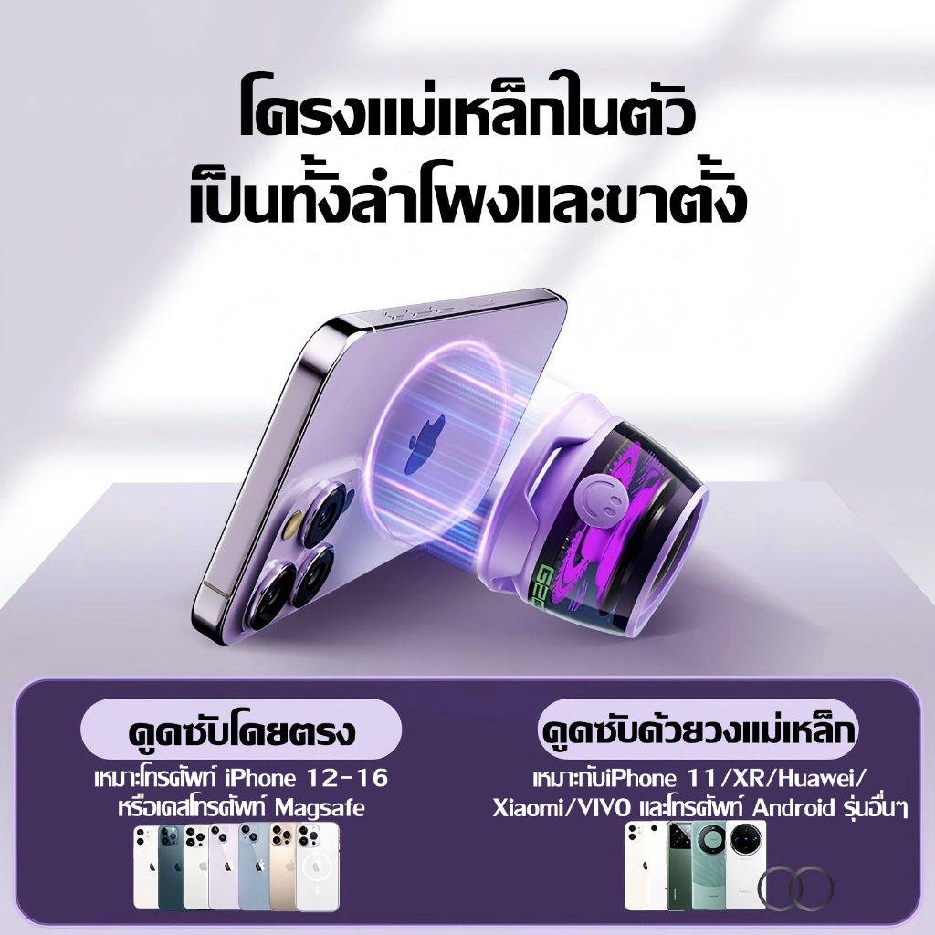 ซื้อ1แถม1 ลำโพงบลูทูธ เชื่อมต่อบลูทูธ5.3 คุณภาพเสียงไร้เสีย แม่เหล็กดูด + ขายึด กันน้ำIPX7 ลำโพงพกพา ลำโพงบลูทูธไร้สาย ราคา ถูกที่สุด ดีลบีเคเค แกลเลอรีภาพที่ 5