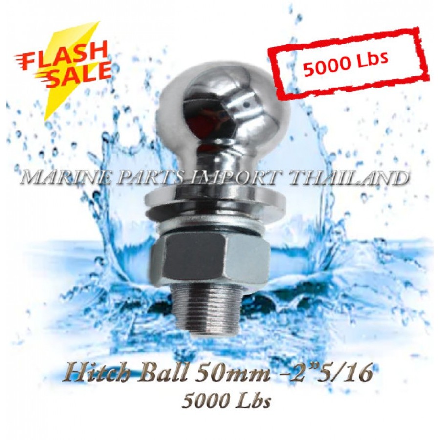 หัวบอล ขนาด หัวบอลขนาด 2"5/16 (2"5/16 Hitch Ball 5000lbs) ประกอบชุดลากหัวบอล/Chrome Trailer Hitch Ba