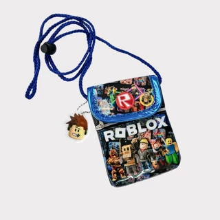กระเป๋าห้อยคอ กระเป๋าสะพายเด็ก หนังเทียม Roblox Molly Labubu Shin-chan