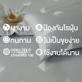 ibed ผ้าปูที่นอนเย็น นุ่มลื่น ป้องกันไรฝุ่น กันขนสัตว์ Adaptive Cool Silk พิมพ์ลาย Prisma Silver