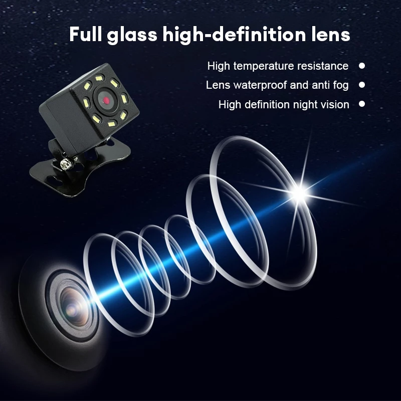 กล้องมองหลัง กล้องถอยหลังติดรถยนต์ กันน้ำ IP68 720*480P HD night vision 4/8/12 LED thumbnail 7