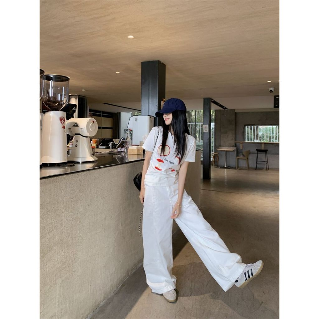 เสื้อยืดผู้หญิง เสื้อยืดคอกลม ใส่ได้ทุกหุ่น ทรงหลวม สีสดๆ ลายผ้าขนหนู #22359 - รูปที่ 6