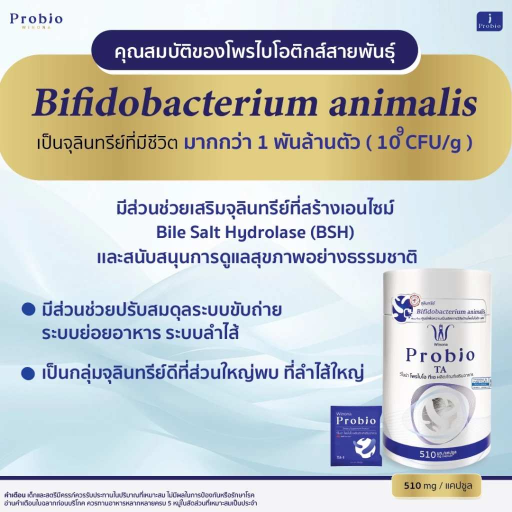Winona Probio TA จุลินทรีย์มีชีวิต โพรไบโอติกส์ สายพันธุ์ไทย (สูตร3) 2 กระปุก thumbnail 3