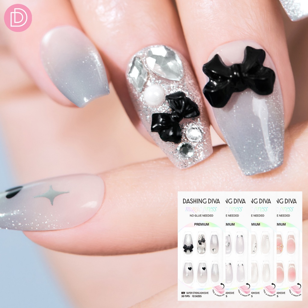 Dashing Diva เล็บปลอม เล็บลูกแก้ว ทรงรองเท้าบัลเล่ต์ รุ่น MDU5S086CG-MDU5S107CG จำนวน 1 กล่องมี 30 เล็บ
