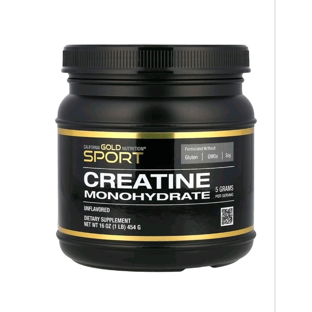 California Gold Nutrition Creatine Monohydrate Unflavored, Sport ครีเอทีนโมโนไฮเดรต ไม่แต่งกลิ่นรส 1 ปอนด์ (454 ก.)