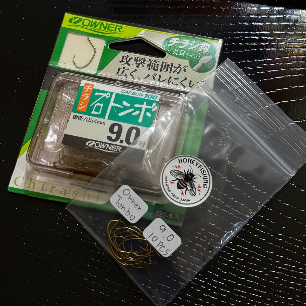 เบ็ดตกกุ้ง Owner Tonbo ทรงเล็บเหยี่ยว ขนาด 9.0 (10 ตัว)｜ของแท้จากญี่ปุ่น แข็งแรง คมจัด ระดับมืออาชีพ