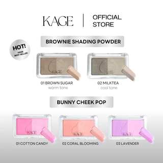 [1แถม1] บลัชออน & คอนทัวร์ KAGE BUNNY CHEEK POP & BROWNIE SHADING POWDER | เนื้อแมททูโทน 2 เฉดสีใน 1 ตลับ ไร้ฝุ่น เกลี่ย
