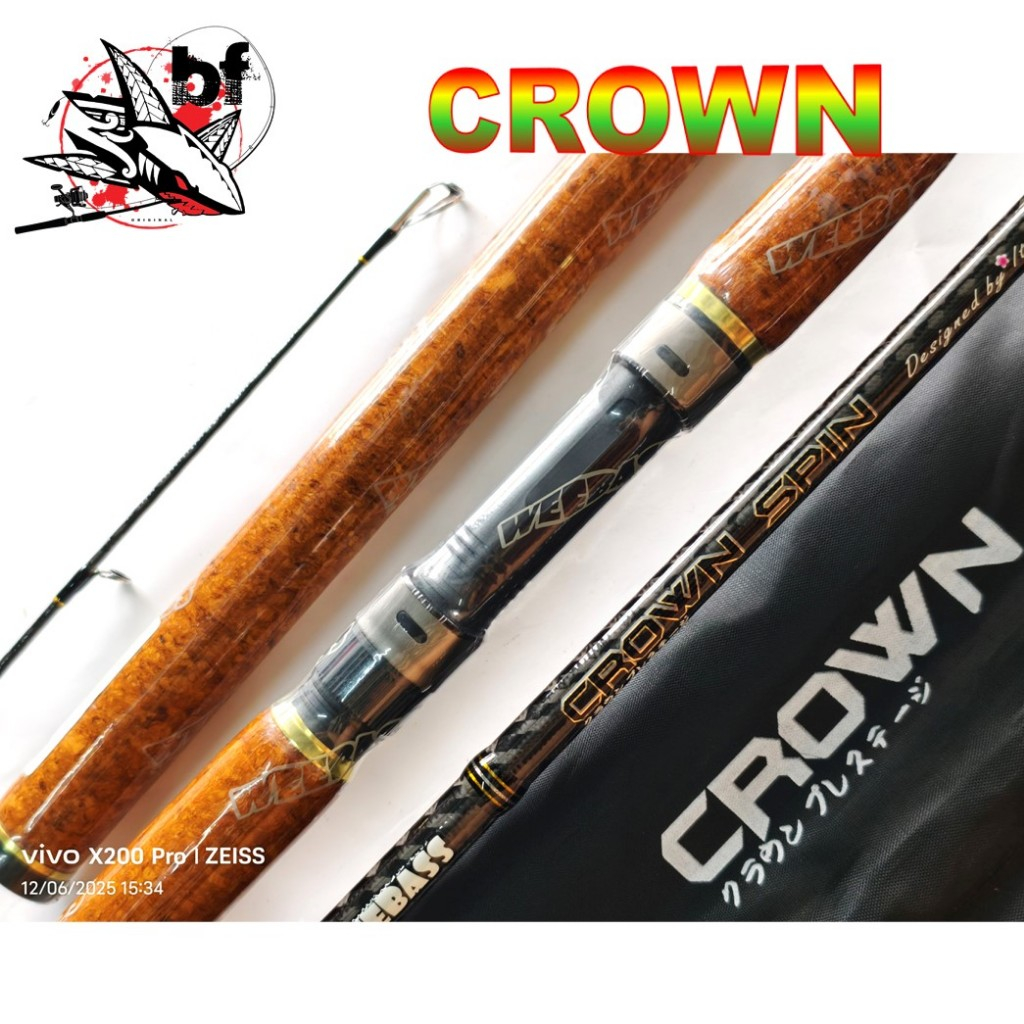 WEEBASS คันเบ็ด CROWN SPIN ด้ามก๊อก แบลงค์เป็นลาย X-Cross
