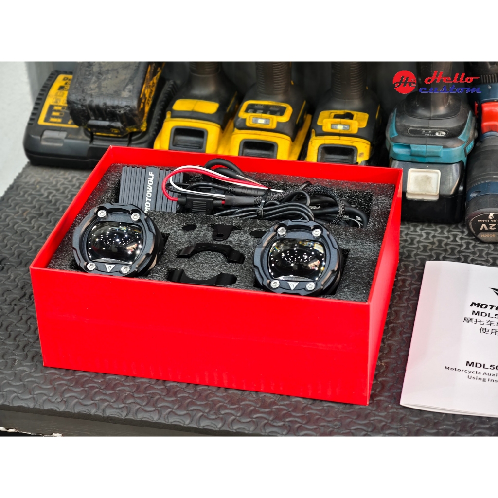 MOTOWOLF ไฟสปอร์ตไลท์  MDL5006B Box Set Spotlight 76W ติดตั้งกับมอเตอร์ไซค์ได้หลายรุ่น MDL 5006B