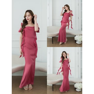 ชุดอออกงาน ชุดเพื่อนเจ้าสาว koolykool(พร้อมส่ง S-2XL) เดรสสายเกลียว4สาย AF00