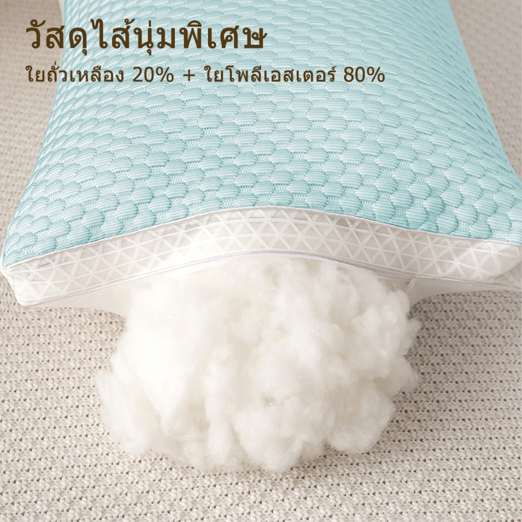 J-MU หมอน หมอนไมโครไฟเบอร์ หมอนหนุน หนานุ่ม รองรับศรีษะ หมอนนอน ขนาด 18x28x8นิ้ว (45x70x20ซม) - รูปที่ 2