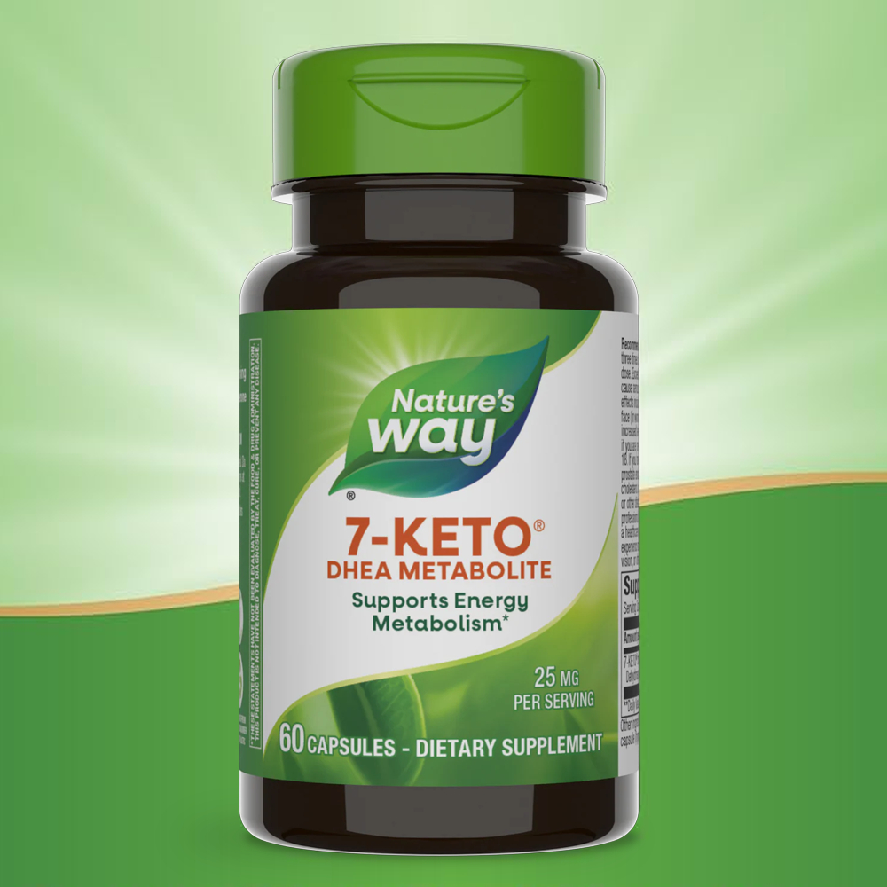 Nature's Way 7-KETO DHEA Metabolite 25 mg  60Capsules ผลิตภัณฑ์เสริมอาหารสำหรับสนับสนุนการเผาผลาญ เส