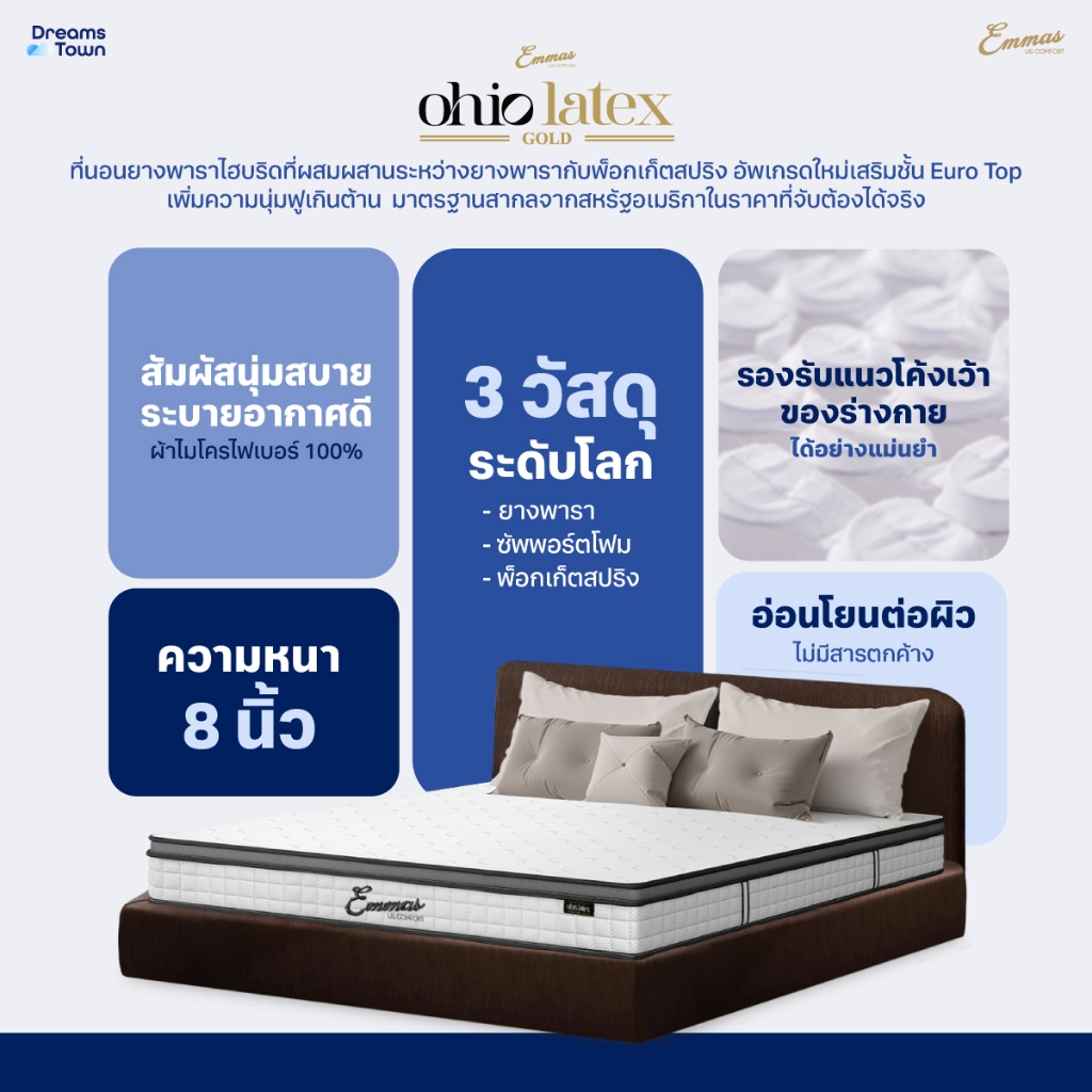 Emmas ที่นอนยางพาราแ