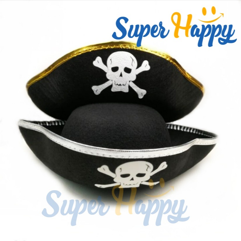 หมวกโจรสลัด คอสเพลย์ กัปตันโจรสลัด ของเด็ก/ผู้ใหญ่ Pirate Hat โจรสลัดทะเลแฟนซี งานปาร์ตี้ ฮาโลวีน