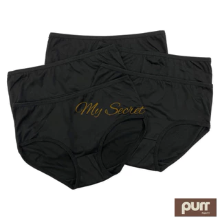 กางเกงในผ้านิ่มสีดำแพ็ค 10 ตัว Black เอว 28-40 นิ้ว