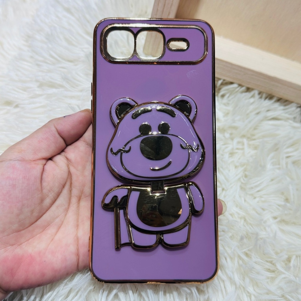 เคส สำหรับรุ่น infinix Smart10 plus TPU หมีล็อตโซ่ กระจก หมุนได้ ตั้งได้ แบบนิ่ม ฝาหลังสวยเงา